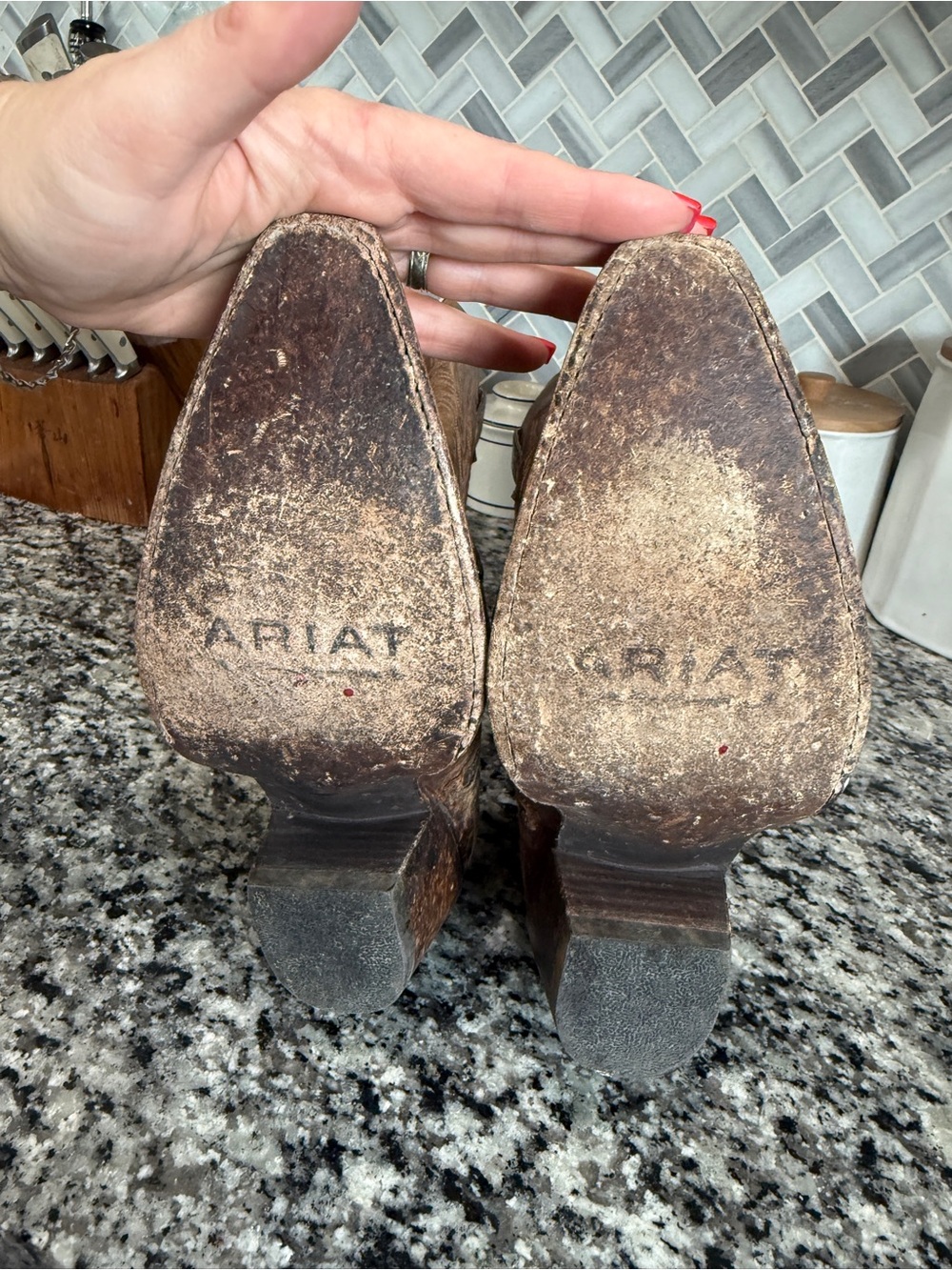 Ariat Casanova naturally distressed brown snip toe boot - Picture 4 of 5